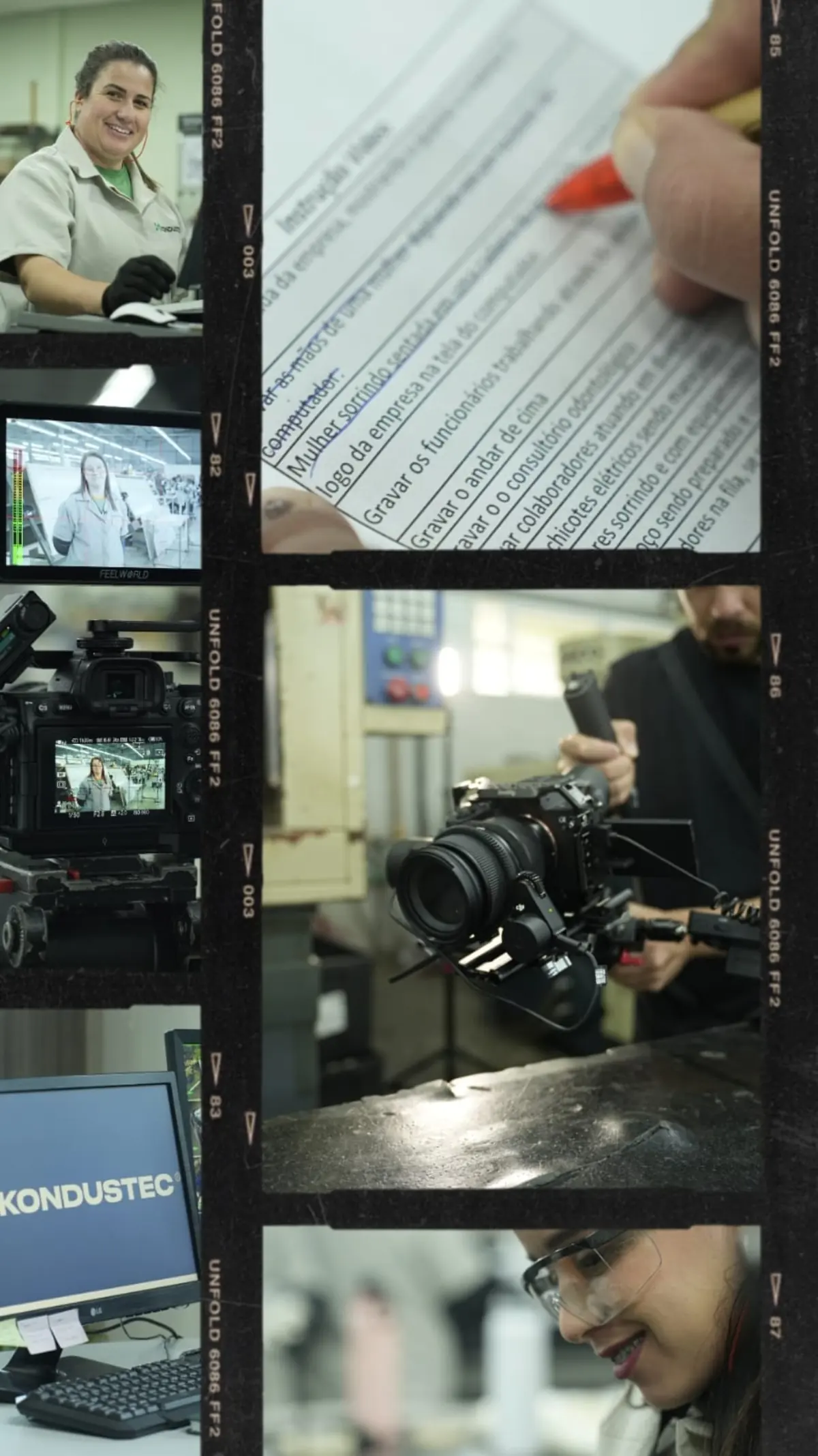 Equipe da Destaquei Filmes em gravação, bastidor 7