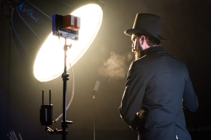 Bastidores da Destaquei Filmes: Luz e set de filmagem